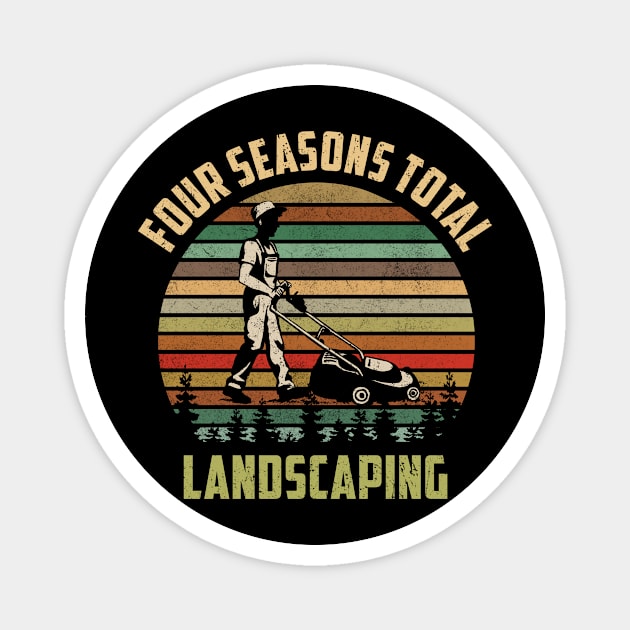 Four Seasons Total Landscaping Retro Vintage Magnet by skylervario